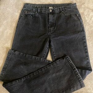 Diane Gilman black Straight Leg Jeans, stretch. Sz 6. Worn a couple of times.